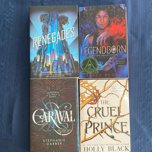 Popular Booktok Book Bundle of 4 Legendborn, Caraval, Thr Cruel Prince, Renegade - Picture 1 of 9